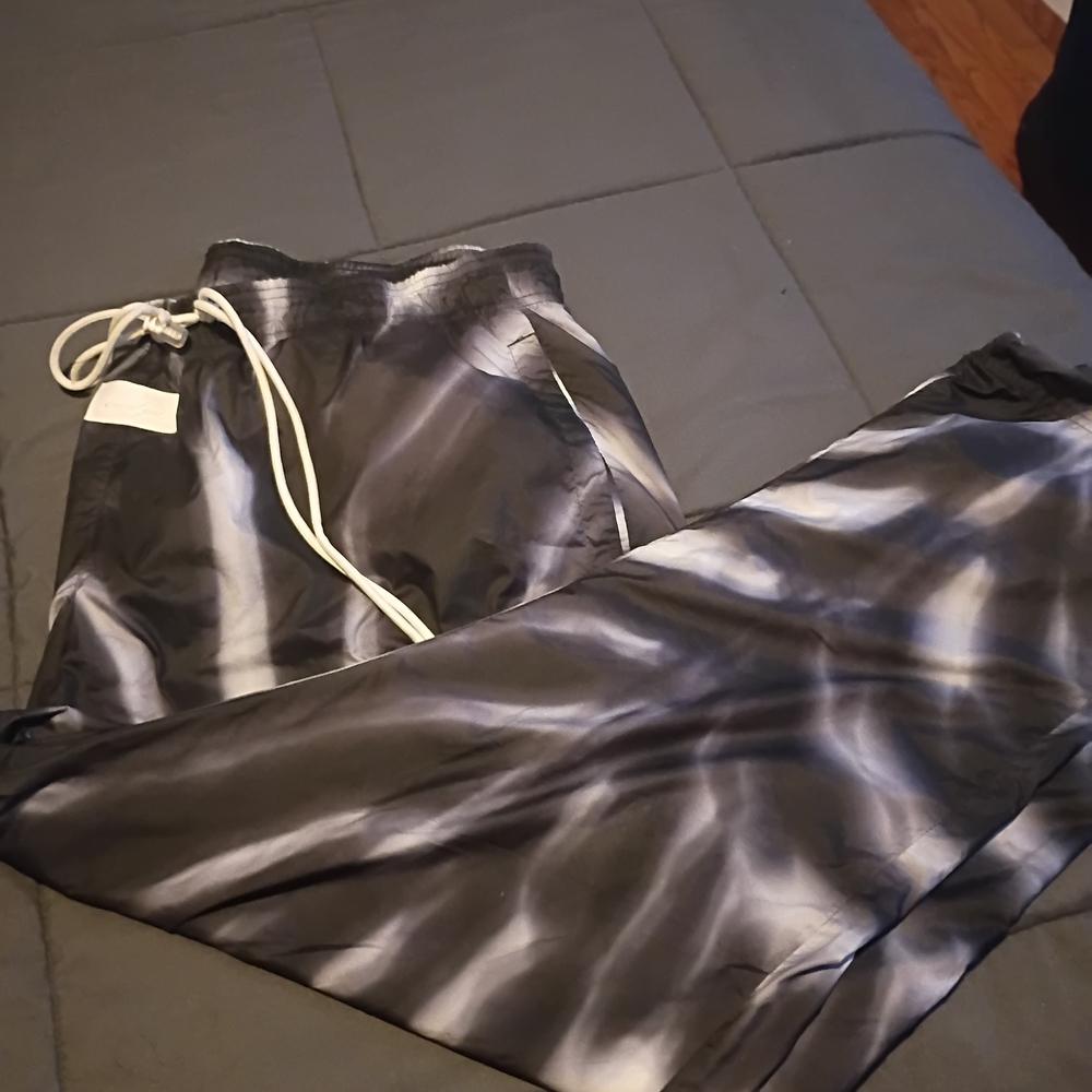Nike Black & Silver Track Pants with Logo Tag